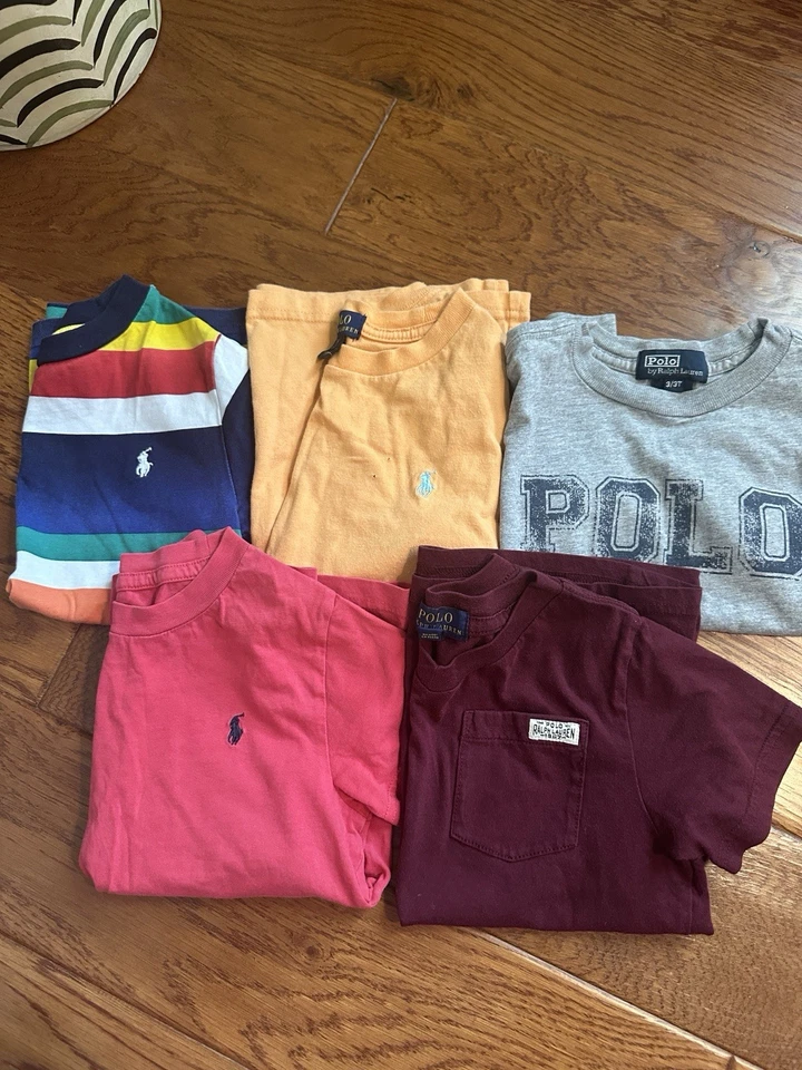 Paquete de camisas polo de manga corta Ralph Lauren de 5 piezas talla 3-5T Foto 1 de 4