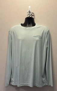 Reel Life Fishing Rash Guard Swim Shirt Mens XL Blue Graphic Long Sleeve - Picture 1 of 3