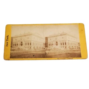 New York The Academy of Design Museum Stereoview Antique 1800 Manhattan - Picture 1 of 6