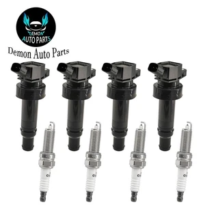 4pcs Ignition Coil and Spark Plug For 2012-2019 Kia Rio 1.6L L4 245360 - Picture 1 of 7