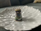 Oriental Vintage Cloisonne Enamel Brass Thimble -  Floral Design