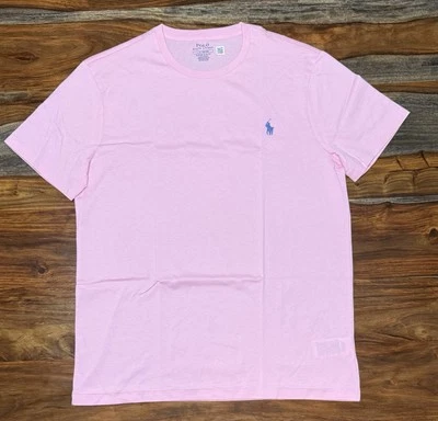 POLO RALPH LAUREN Men's Custom Slim Fit Cotton Crewneck Pink  T-Shirt Size Large - Image 1 of 4