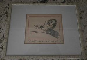RARE Original Drawing ca. 1937 Disney Snow White Sneezy Storyboard drawing art - Picture 1 of 4