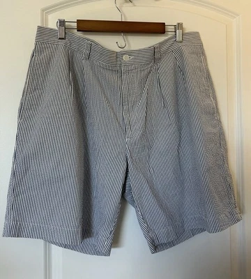 Brooks Brother Mens Shorts SZ 38 Blue Seersucker Coastal Beach Hamptons Derby - Image 1 of 4