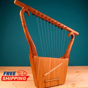 10 String King David Lyre Harp | Handcrafted with Solid Rosewood with Bag & Key - Picture 1 of 7