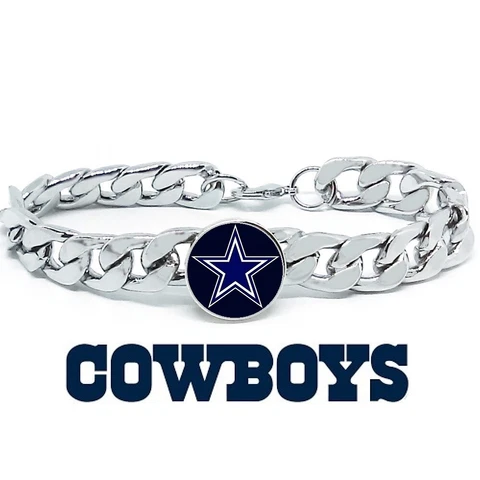 Dallas Cowboys Silver Womens Curb Link Chain Bracelet Football Gift D4 Cover