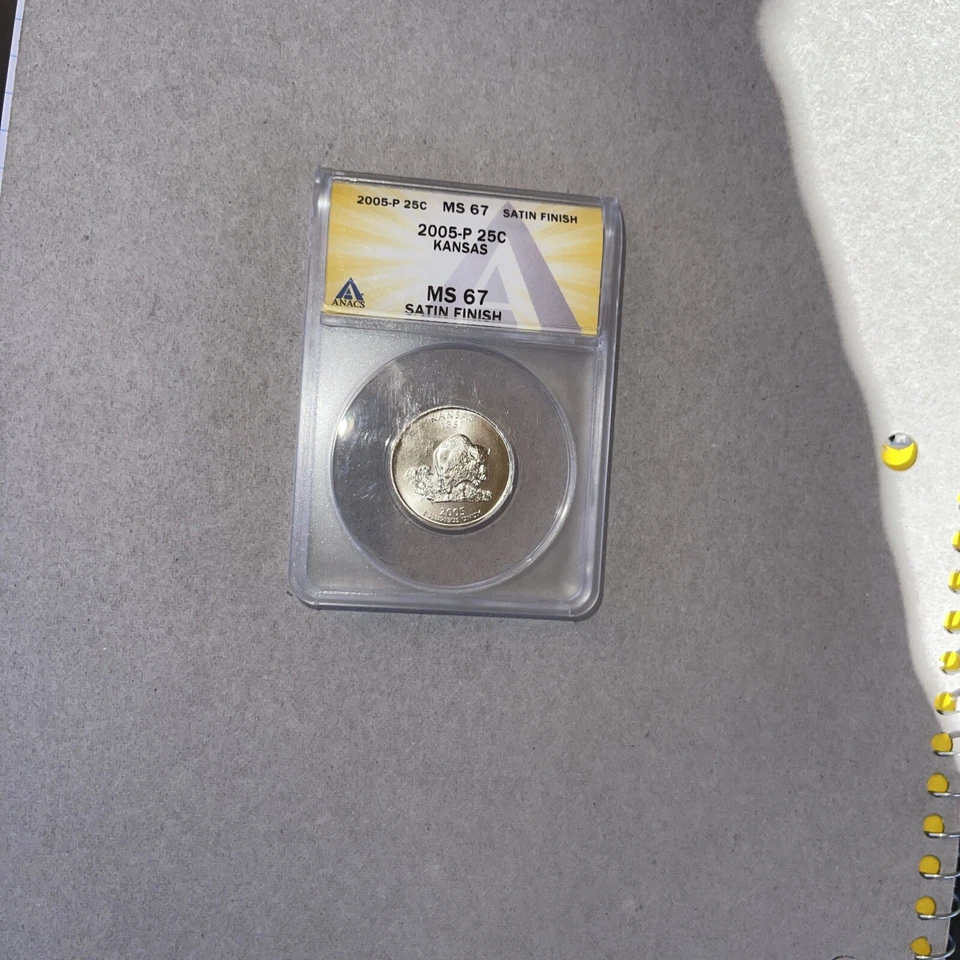 2005-P Washington Quarter- Kansas Satin Finish Certified MS67 by ANACS - Image 1 of 1