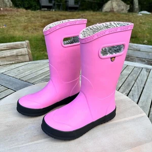 Bogs Classic Pink Kids Boots Size 2 Kids Hot Pink Rose Waterproof New in Box - Picture 1 of 10