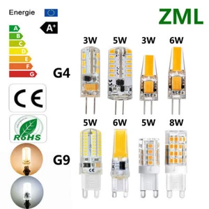 G4 G9 3W 5W 6W 8W Silicona Cristal Led Mazorca Bombilla COB SMD Blanco Lámpara - Imagen 1 de 16
