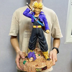 19'' Dragon ball Z Super Saiyan Future Warrior Trunks Figure Model Statue 2 head - Picture 1 of 12
