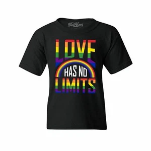Love Has No Limits Youth's T-Shirt Rainbow Love Is Love Gay Pride Shirts - Picture 1 of 10