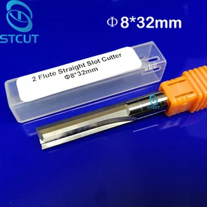 2pc 8mm Double Two Flute Straight Slot CNC Router Bits Wood MDF Milling 8*32mm - Picture 1 of 2