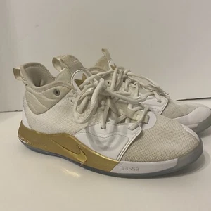 nike pg 3 NASA white w gold size 7y - Picture 1 of 7