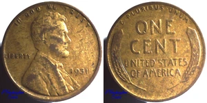 1931 Lincoln Grano Centesimo -Miscela Lega Impropria Grana Legno Legnosa - Moneta Rara Errore - Foto 1 di 3