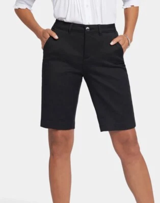 NYDJ Stretch Twill Bermuda Shorts - Black Size 2 - Image 1 of 4