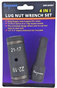 Enchufe de impacto de tuerca abatible 4 N 1 con barra de extensión de 1/2" métrica (17,19,21,22 mm) - Imagen 1 de 5