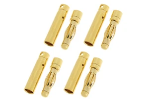 (1,24 EUR/Stück) Steckverbinder 4.0mm Goldkontakt lang Stecker & Buchse (4 Paar) - Bild 1 von 1