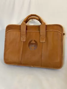 CANYON OUTBACK COWHIDE TAN LEATHER BRIEFCASE MESSENGER LAPTOP BAG - Picture 1 of 9