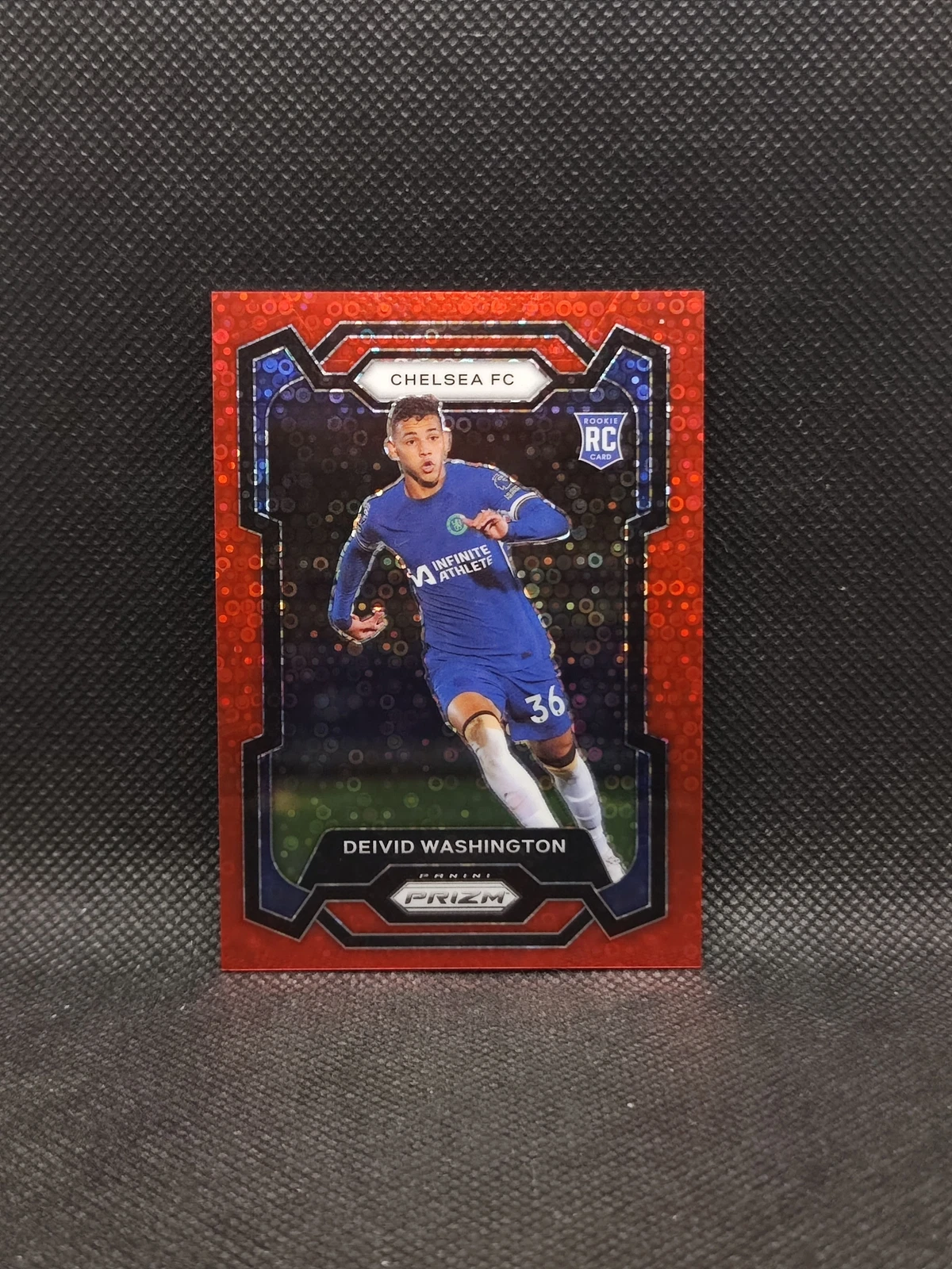2023-24 Panini Prizm EPL Deivid Washington 33/49 Red Breakaway Prizm SSP RC