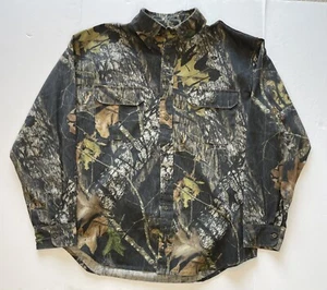 Vintage Jerzees Mossy Oak Break Up Button Up Camo Camouflage Shirt Size Large - Picture 1 of 7