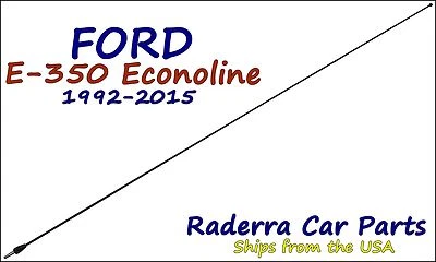Ford E-350 Econoline 1992-2019 - 32" negro acero inoxidable AM FM mástil de antena Foto 1 de 2