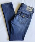 True Religion Skinny Jeans Women's Size 28 (28X32) Blue Denim Stretch Low Rise