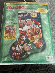 Weihnachten gezähltes Kreuz Bucilla Strumpf Kit JOLLY OLD ST Nick 84105 neu geöffnet - Bild 1 von 10