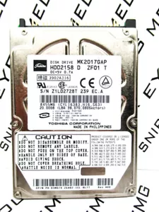 Toshiba 20GB MK2017GAP IDE (HDD2158 D ZF01 T) Laptop HardDrive WIPED & TESTED! - Picture 1 of 4