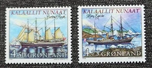 GREENLAND 1998 Tall Ships Gertrud Rask & Hans Egede MNH Set, #338-339 - Picture 1 of 1