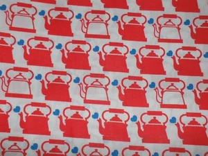 GRAZIELA Wasser Kessel Stoff 140x200cm 70er vintage kettles bowls fabric 70s rar - Bild 1 von 9