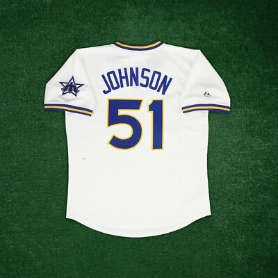 Randy Johnson 1977 Seattle Mariners Cooperstown Men's Home Jersey w/ Team Patch - Image 1 of 4