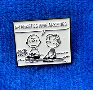 Meine Ängste haben Angst Charlie Brown & Linus Emaille Pin - Erdnüsse Neu ohne Etikett - Bild 1 von 4