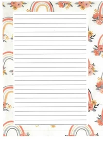 20 Sheets 5 Envelopes A5 Letter Writing Set: Rainbows and flower bouquets - Picture 1 of 1