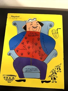 Vintage Playskool Old King Cole Wooden Puzzle #185 13 Pieces Playschool - Picture 1 of 6