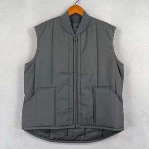 Red Kap Vest Men Large Gray Work Utility Sleeveless Jacket Pockets Full Zip Work - Picture 1 of 13
