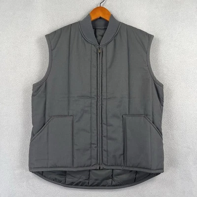 Red Kap Vest Men Large Gray Work Utility Sleeveless Jacket Pockets Full Zip Work - Image 1 of 4