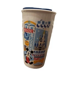Disney Parks STARBUCKS 2018 Magic Kingdom Ceramic Travel Mug Tumbler 12 Oz EUC - Picture 1 of 9