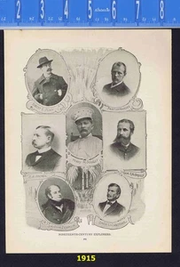 EXPLORADORES: Livingstone-Greely-Andree-Stanley-Peary-Franklin & Nansen- Impresión 1915 - Imagen 1 de 1