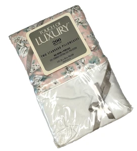 Touch of Luxury Mervyns Percale Cotswolds Peach 2 Pillowcases Discontinued - Picture 1 of 9