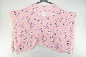 Umgee Floral Print Open Front Kimono Short Sleeve Multicolor Women's M/L - Picture 1 of 9