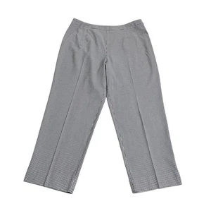 Vintage Foxcroft Hose Damen 14 weiß schwarz Gingham kariert kurz Knöchel Stretch - Bild 1 von 17