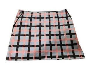 GOLFTINI Golf Skort Skirt Size 14 Hopscotch Blue & Pink Plaid Side Zip Colorful - Picture 1 of 8