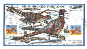 2283 25c Ring-Necked Pheasant, Collins hand painted cachet [120225.416] - Picture 1 of 1