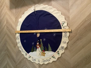 Schneemann Weihnachtsbaum Rock 36 Zoll Durchmesser, X-Mas Bäume, "Let It Snow" am Rand - Bild 1 von 9