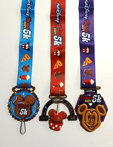 RunDisney 2024 Virtual 5K Disney Medals Candy Snack Lot Of 3 - Picture 1 of 7