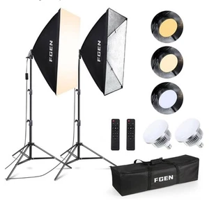 Softbox Photography Lighting 85W LED Soft Box Remote Control Dimmable 3 Colour - Picture 1 of 10