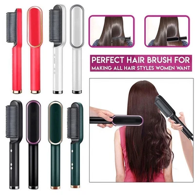 Выпрямитель волос щетка выпрямление бигуди горячая расческа электрический регулируемый нагрев - Изображение 1 из 4