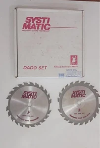 SET LAME SEGA SYSTIMATIC DADO 8" 22 DENTI CON SPESSORI USATE CON ISTRUZIONI - Foto 1 di 4