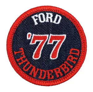 1977 Ford Thunderbird Embroidered Patch Black/Red Iron-On Sew-On Backpack Hat - Picture 1 of 2