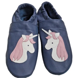T. 37, unicornio sobre azul, zapatillas, cuero, zapatos de cuero niña - Imagen 1 de 3